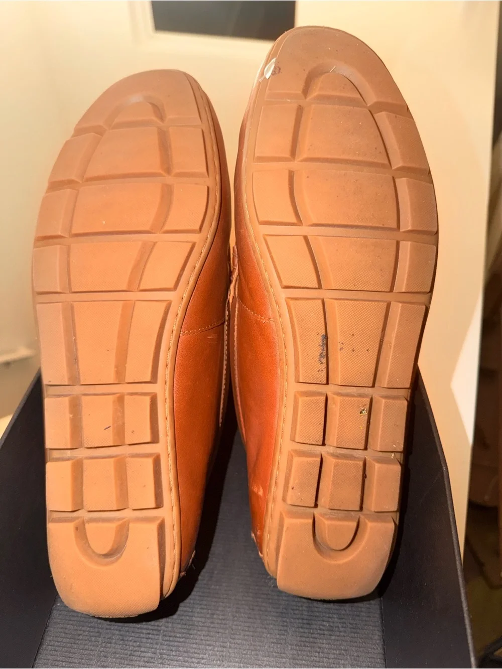 Coach Men's Brown Leather & Signature Canvas Slip-On Loafers